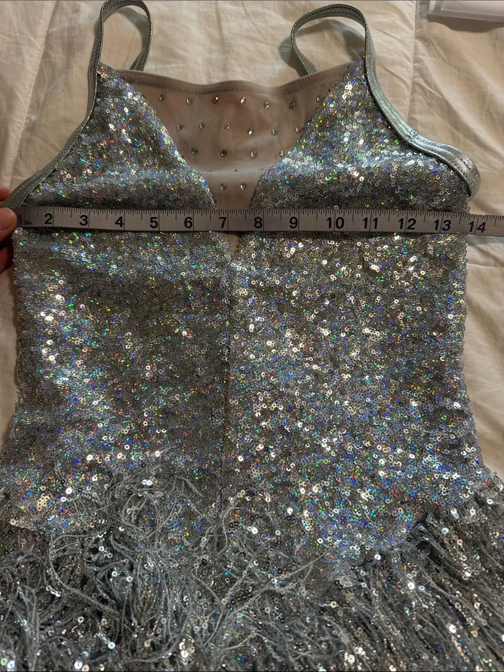 Weissman Dance Costume silver fringe jazz Broadway flapper Little Swing 10147 SA